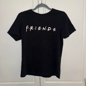H&M FRIENDS Black Short Sleeve Graphic Tee Shirt Size Small EUC